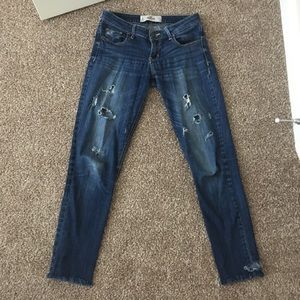 Hollister Dark Wash Destroyed Jeggings